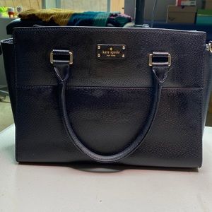 Black leather cross body Kate spade purse